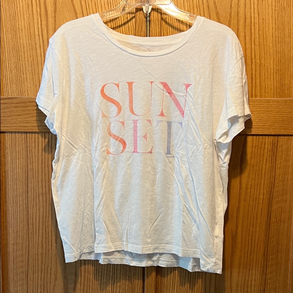 Vineyard Vines White Tee with Sunset Graphic
